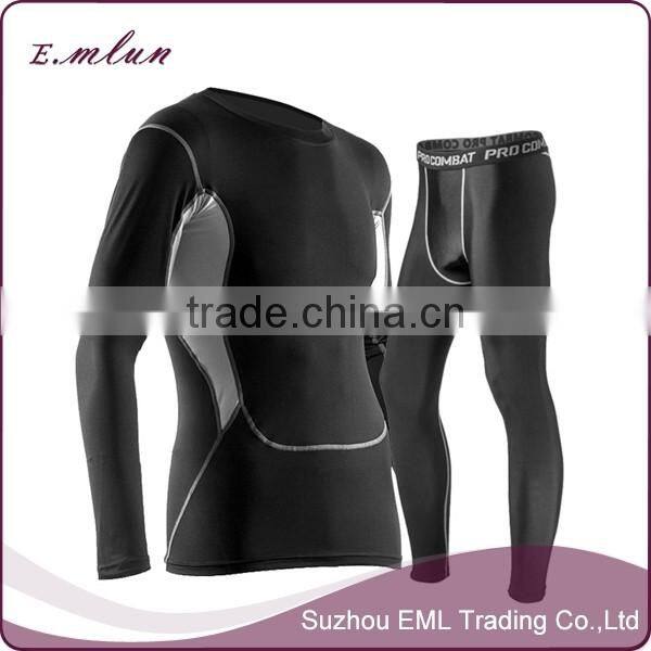 New products sports suit with long sleeves thin fitness compression men sportswear sets