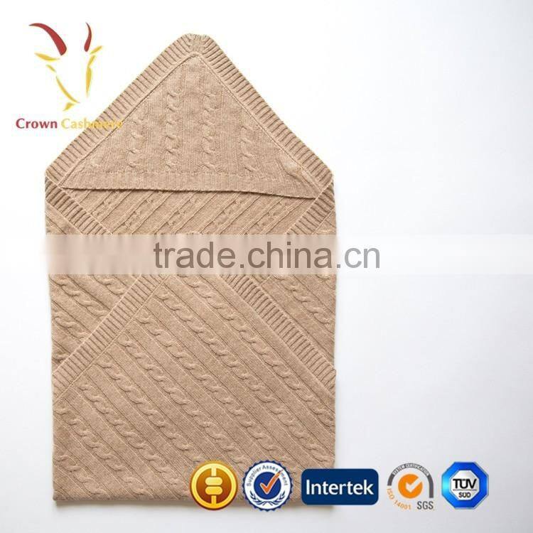 High Quality Knit Cable Cashmere Blanket