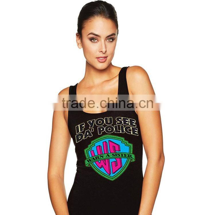 Wholesale Fashion Design New Model Women Fitness Stringer Custom Tank Top Printed