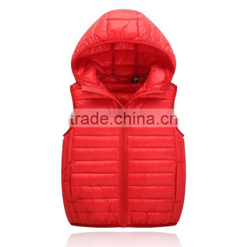 Custom quality boys or girls casual clothes autumn or winter kids padded down vest