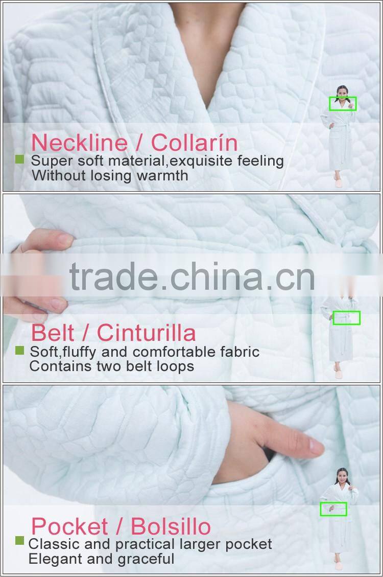 Women shawl collar wholesale egyptian cotton bathrobe