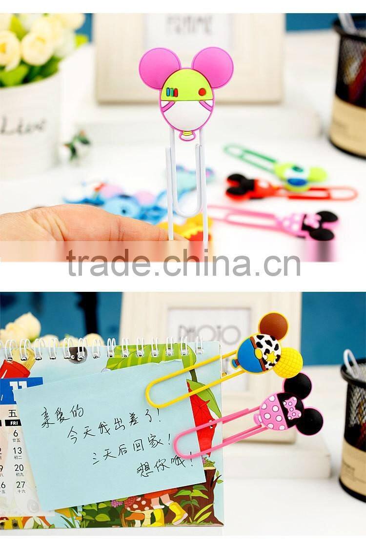 PVC paper clip planner mickey shape paper clip planner accessories