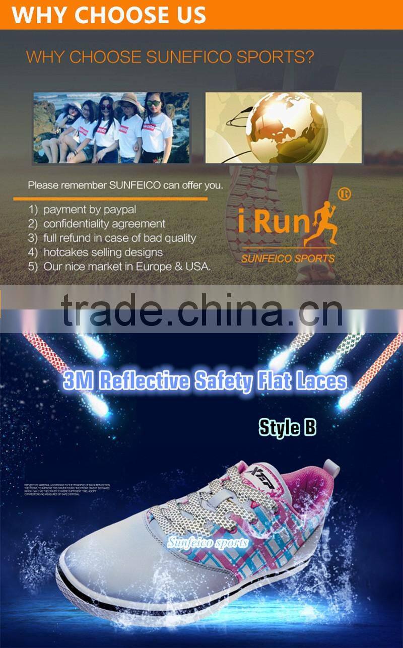 Factory Reflective Flat Shoelace as Train Track Reflective Shoelace - New Arriving Flat Reflective Shoelace - 5 Colors Available