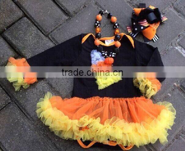 halloween baby girls candy corn romper dress romper tutu set kids clothes baby clothes halloween