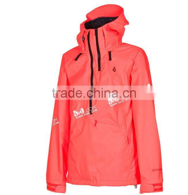 Womens long sleeve with hood split joint camping coat