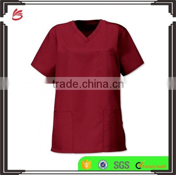 Hot sale 2017 stylish Unisex Lightweight Scrub with pocket hospital Medical uniform nursing tunic custom designs