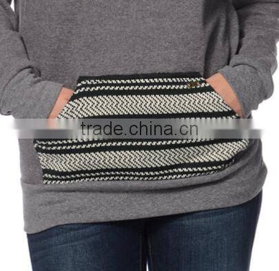 2014 Fashion Style Krochet Kids Grey Crochet Pocket Pullover Hoodie