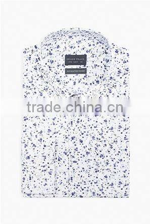 Micro blue floral mens dress shirt design latest men shirt
