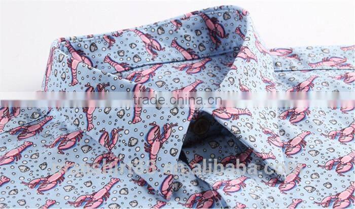 Latest long sleeve shirt designs for men printed fabric men shirt embroidery design