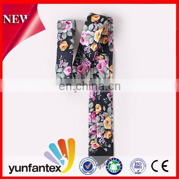 2017 newest design style casual 100 cotton printed necktie for men