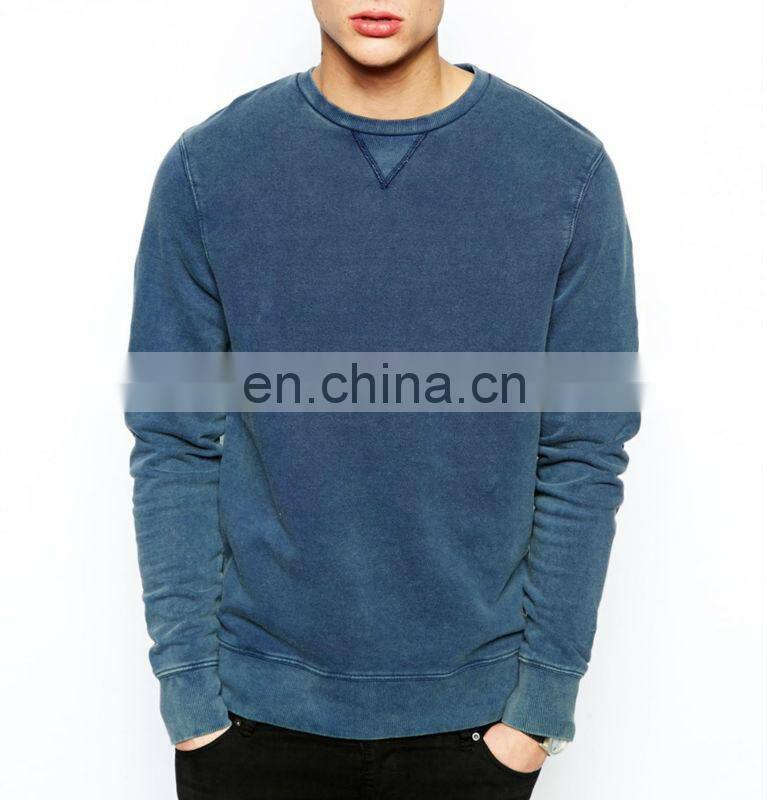 Custom Design High Quality mens Cotton Acid Wash Sweatshirt