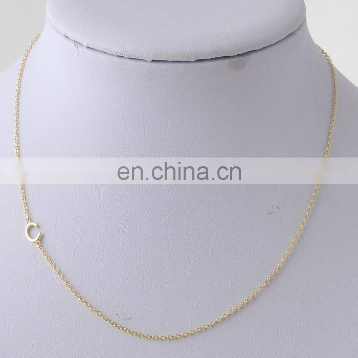 Personalized Sideways cute with baby's Initial Necklace - Silver