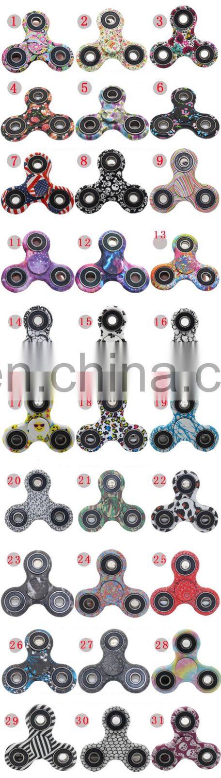 2017 Popular Stress Relase Stainless steel Plastic Bearing Glow Hand Fidget Spinner