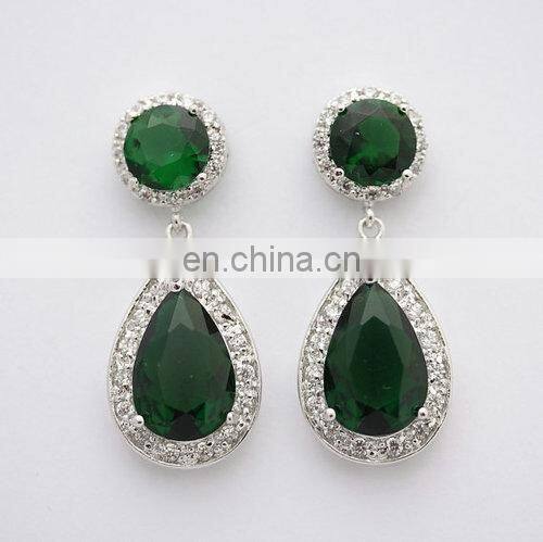Crystal Quartz Bezel Set Gemstone Earring/Double stone earrings/2015 women fashion earrings