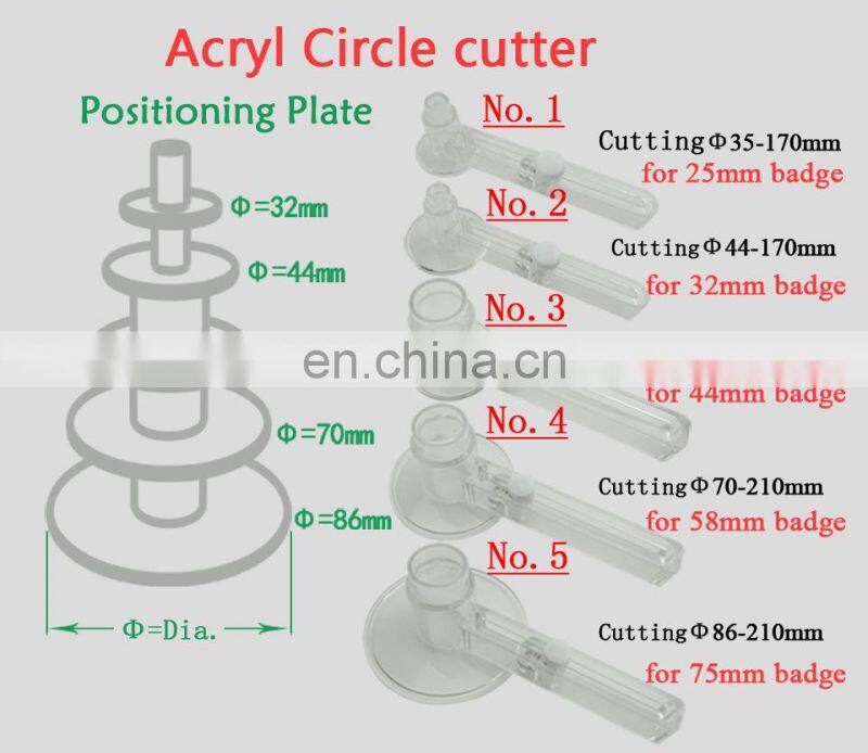 2015 hotselling Plastic Acrylic paper circle cutter ones special for making 58mm button badges