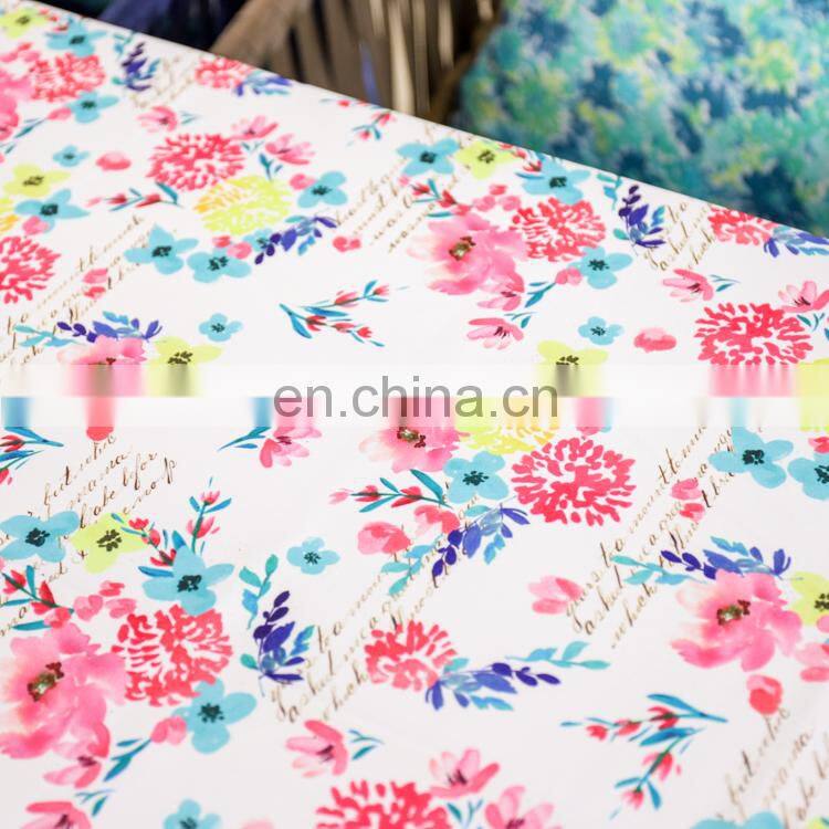 Garden decorative flower printed washable tablecloth dining party polyester wholesale table cloth