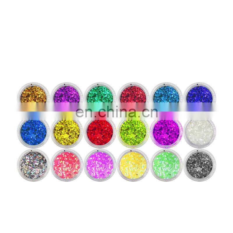 Small size Hexagon Shape 18 Colors Nail sparkling paillette spangles Set for nail art decoration