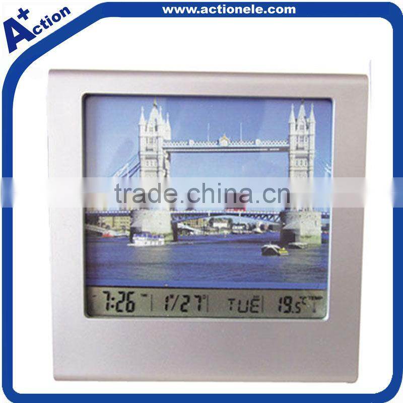 pen holder and photo frame digital desk clock