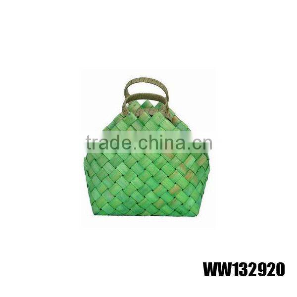 colorful wood chip woven bag