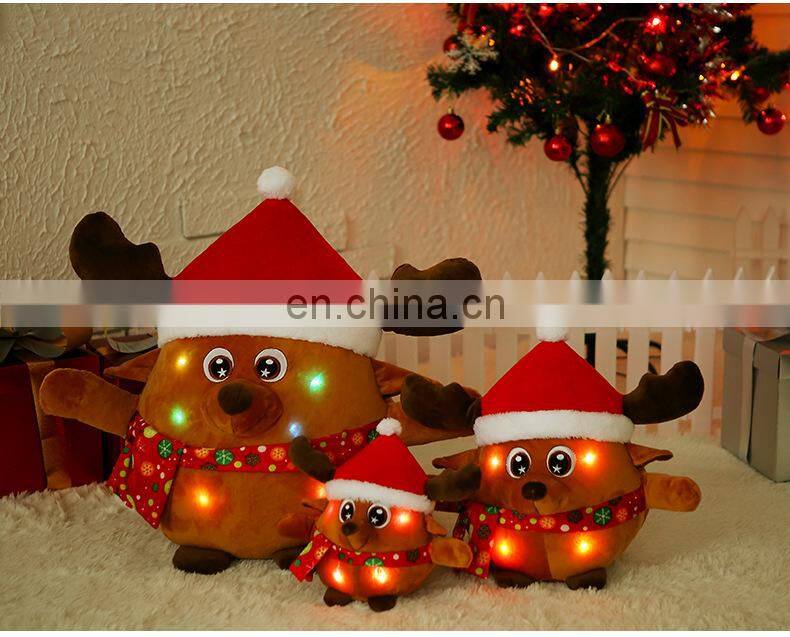 Plush Fast Shipping Shining concert singing Santa Claus elk doll plush toys children Christmas presents gifts