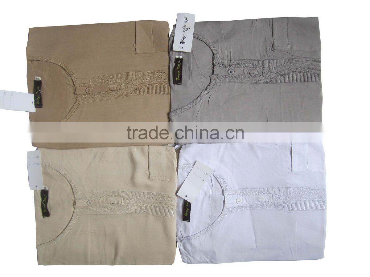 CM003 New daffah thobe 100% cotton poplin 137cm comfortable summer arabic men clothes short sleeve Muslim thobe