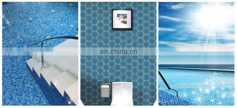 Classical Ceramic Blue Glass Mosaic for bathroom swimming pool tiles