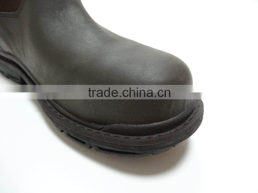 Best quality brown color pull-up rubber sole safety rigger boots