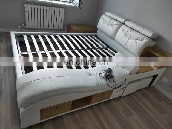 Luxury Modern style leather sofa wood beds room furniture for home or hotel