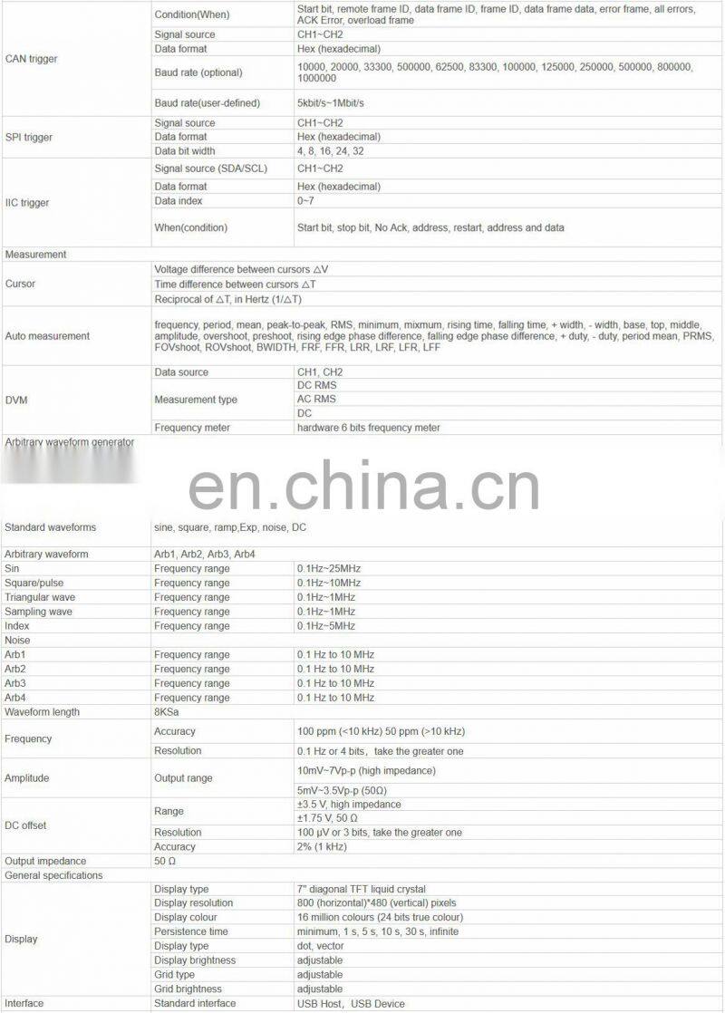 Hantek DSO2D10 2 Channel 100MHz 1GSa/S Digital Storage Oscilloscope With 1CH AWG Signal Generator
