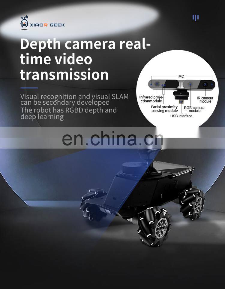 Assembled ROS MROS Lidar Car Mecanum Wheel Robot Car With 7" Touch Screen Range 12M/39.4FT