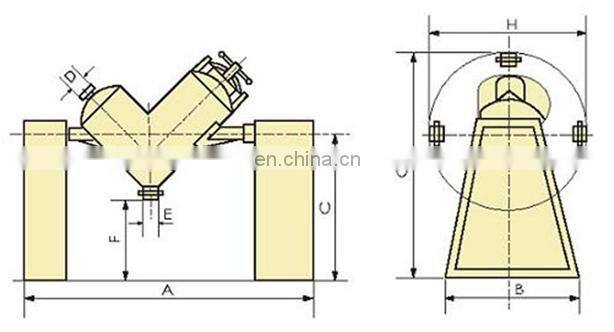 220V small powder mixing machine v type powder mixer