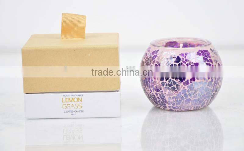 120g soy wax scented candle with mosaic bottle