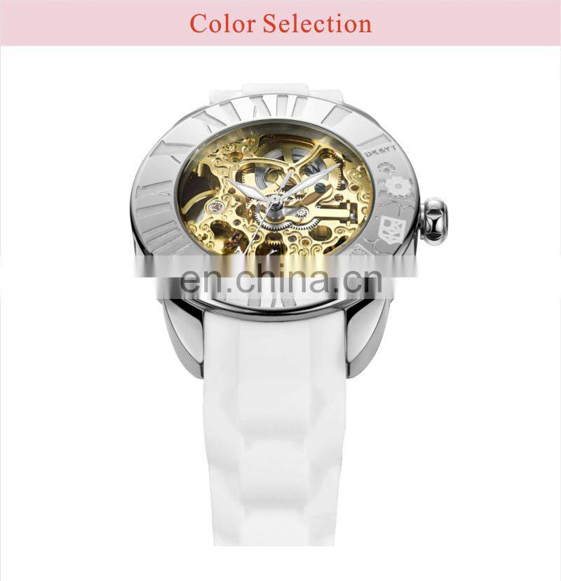 Designer Popular Brands Watches Lady Leather Bands White Wristwatches Women Skeleton Watch Luxury