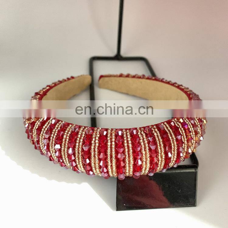 Crystal Headbands Fashion Hair Hoop Bands Bezel Luxurious Rhinestones Sponge Hairbands Women Hair Accessories Headdress