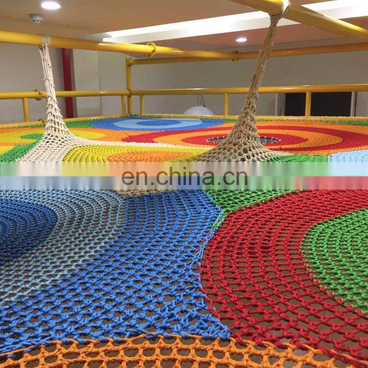 Indoor Playground Rainbow Climbing Net Rope Obstacle Course For Kids