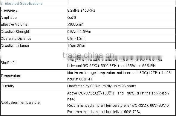 EAS RF Frozen Shoe Label