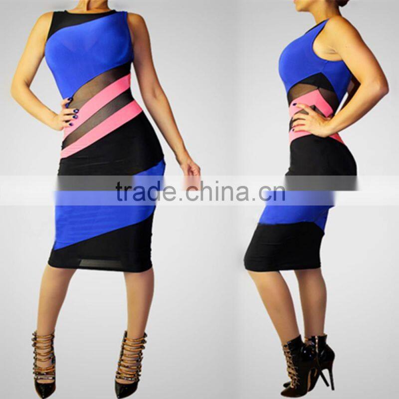 Ladie fashion dress Sleeveless evening dress sexy free prom dress
