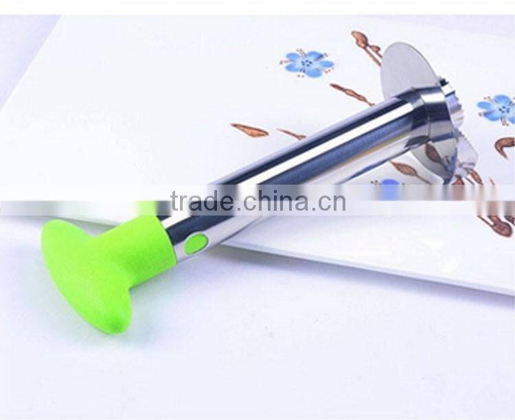 Stainless Steel Cutting Blade Pineapple Easy Peeler Slicer and De-Corer - 3 in 1 Tool (Black)
