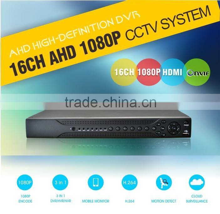 h 264 standalone Digital Video Recorder 16ch AHD 1080P DVR for CCTV camera