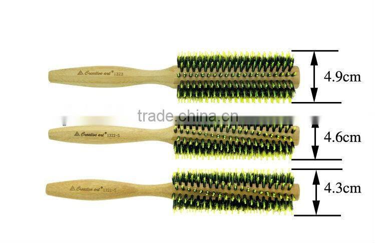 high quality nature bamboo rotating hair brush
