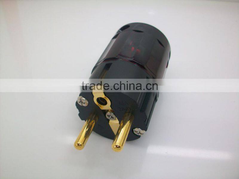 Top technology UL Listed Schuko sound plug connector/Germany loud speaker plug/EU speaker plug