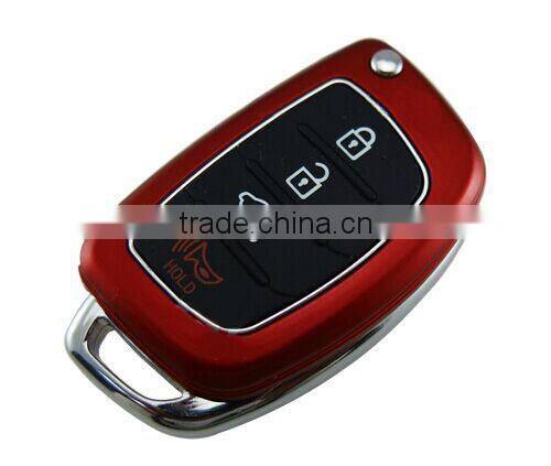 High quality Folding Remote Key 4 Button For Hyundai(Red Color)