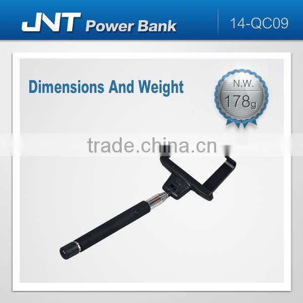 Wholesale wireless bluetooth selfie stick with micro USB memory charge interface for mobile phones QC09