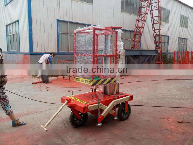 Aluminium single mast mobile electric hydraulic telescopic lift