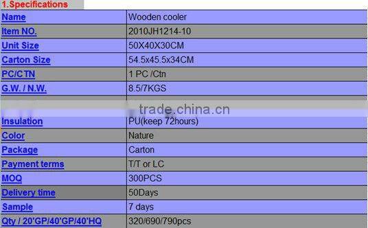 wooden cooler box for outdoor