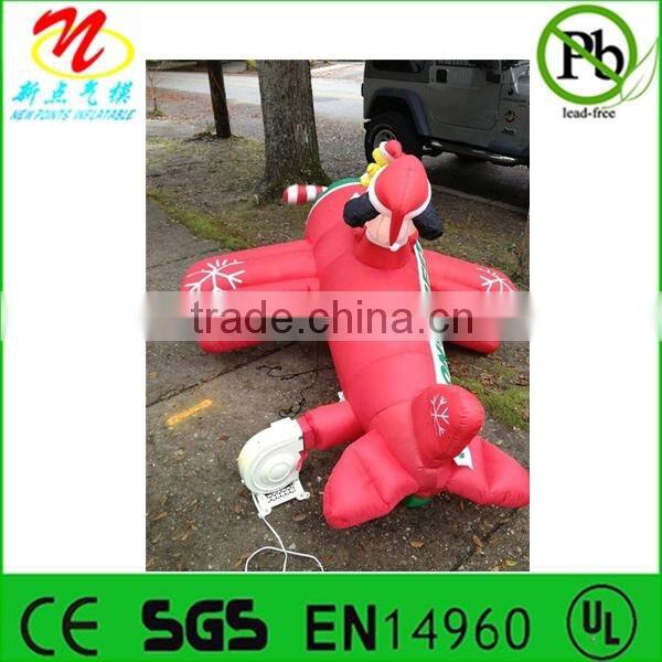 Gemmy christmas inflatables, decorative gemmy inflatable santa claus in airplane