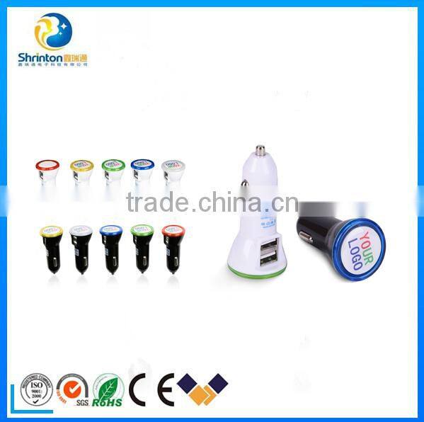 5V 2A 2 port tablet dual car charger with excellent quality for ipad/ iphone /smartphone