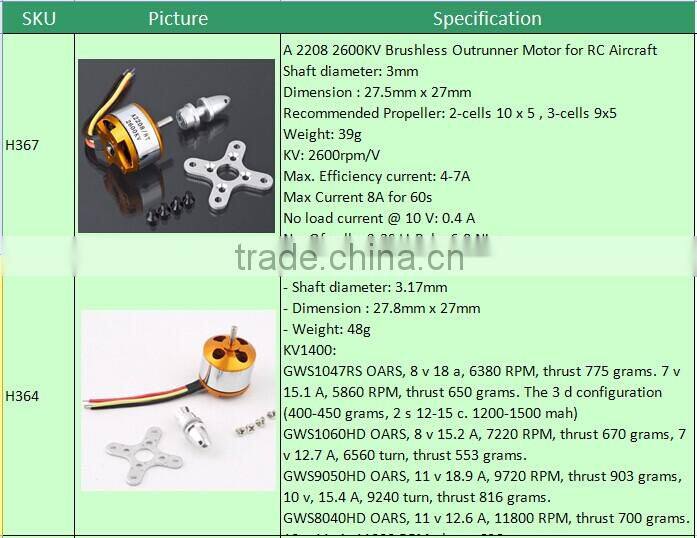 A2208 1400KV/A2208 2600KV/A2208 2600KV/A2208 2600KV/A2212 2200KV brushless motor for RC Quadcopter Multirotor Hexacopter