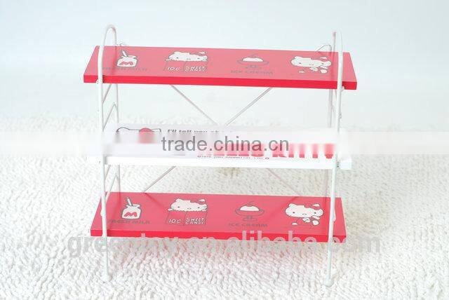 Children wooden toy shelf for shoe storage