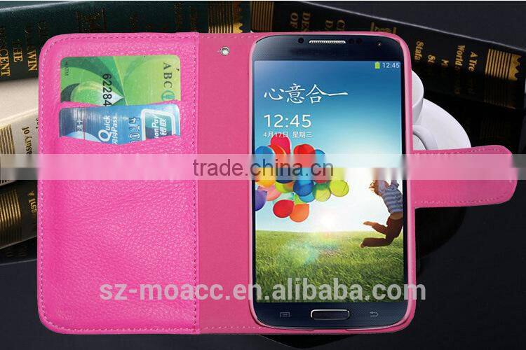 Flip Genuine leather wallet case for xiaomi mi4 with card slots